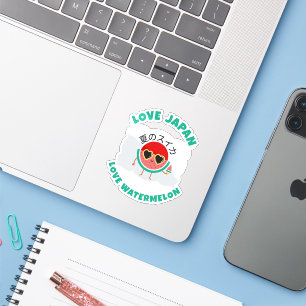 Sticker Kawaii WATERMELON AIMER JAPON Fruits d'été mignons