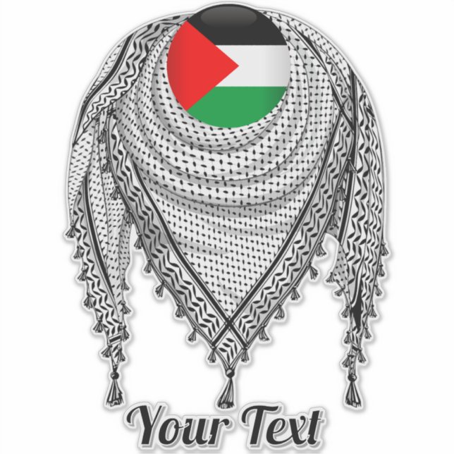 Sticker Keffiyeh Écharpe palestinienne tissu traditionnel (Devant)