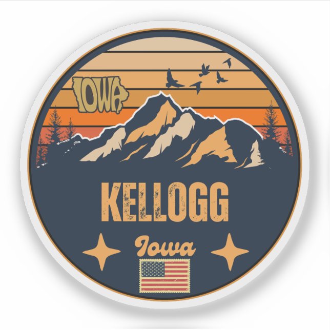 Sticker Kellogg, Iowa Ia, États-Unis (Devant)