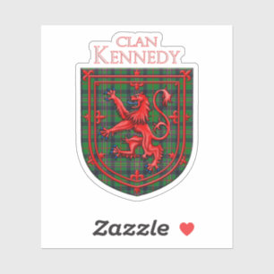 Sticker Kennedy Tartan Scottish Plaid Lion Rampant