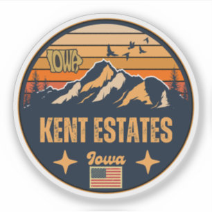 Sticker Kent Estates, Iowa Ia, États-Unis