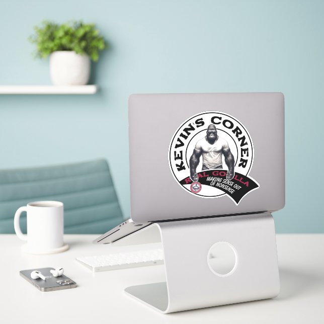 Sticker Kevin's Corner REAL GORILLAS (Ordinateur portable sur le bureau)