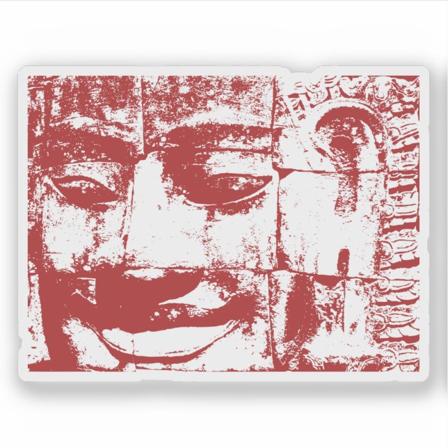 Sticker Khmer Stone Face ... Temple de Bayon, Cambodge (Devant)