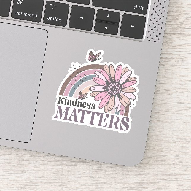 Sticker Kindness Matters Retro Butterfly Boho Rainbow (Détail)