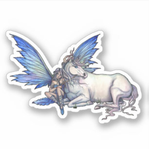 Sticker Kindred Fairy et Unicorn Imaginaire Art