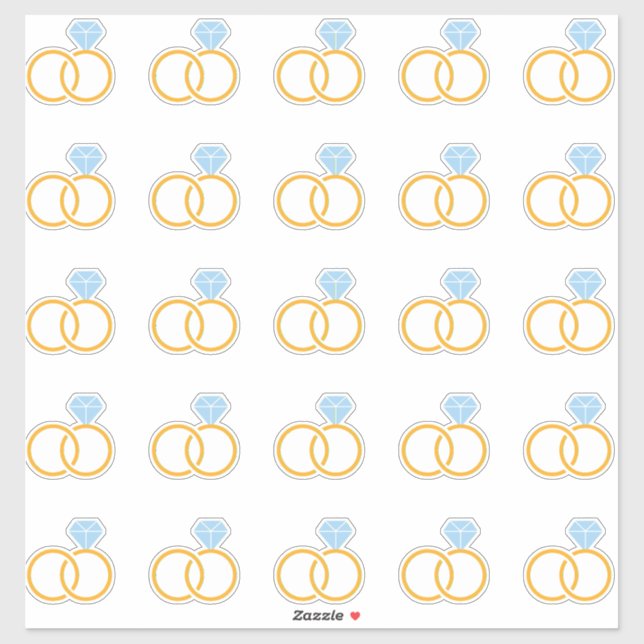 Sticker Kiss-Cut Ring De Mariage Élégant (Feuille)
