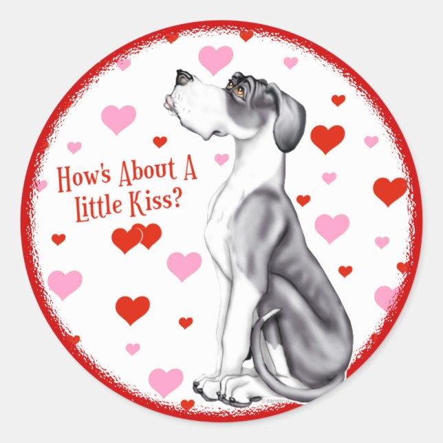 Sticker Kiss de Great Dane Mantle UC (Devant)