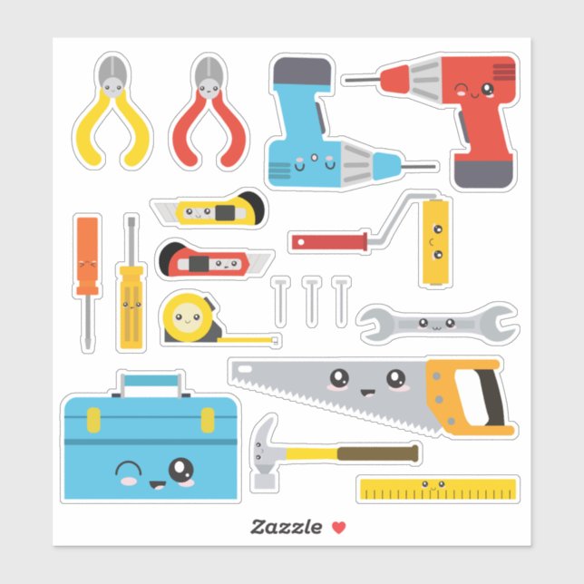 Sticker Kit d'outils pour enfants (Feuille)