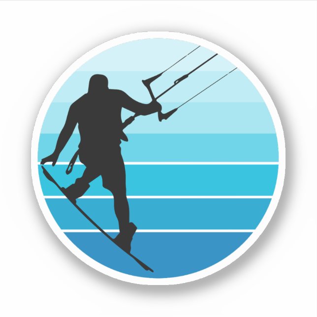 Sticker Kitesurf Kiteboarding Kite équitation Sports éolie (Devant)