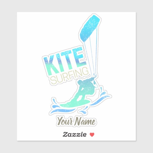 Sticker Kitesurf Vintage Kiteboarder Kite Surf (Feuille)