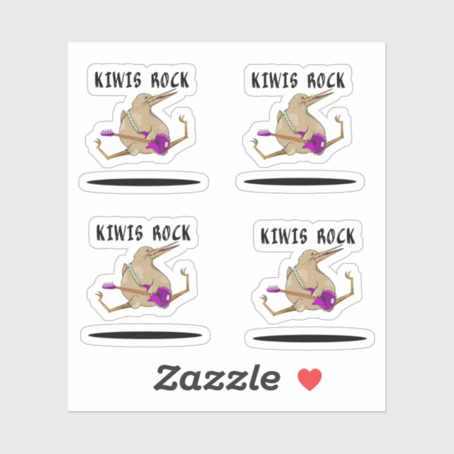 Sticker Kiwi Bass Guitare (Feuille)