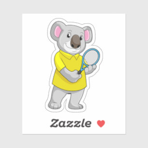 Sticker Koala à Tennis avec raquette de tennis