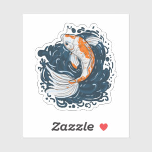 Sticker Koi Poisson maître de courbure