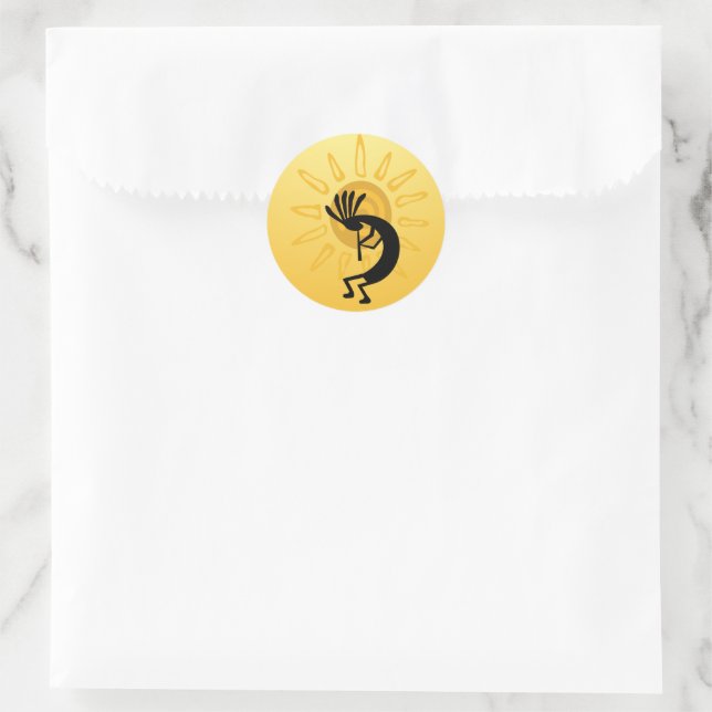 Sticker Kokopelli Gold Sun (Sac)