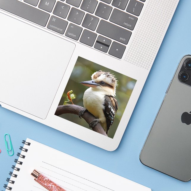 Sticker Kookaburra (Ordinateur portable avec iPhone)