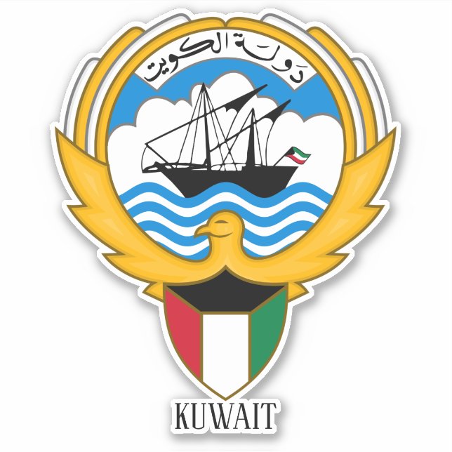 Sticker Koweït National Emblem Patriotique (Devant)