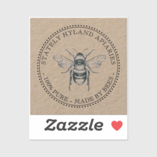 Sticker Kraft Apiary 100% Pur Fabriqué Par Bees Honey