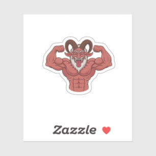 Sticker Krampus Noël méchant qui fait des flexions de fitn