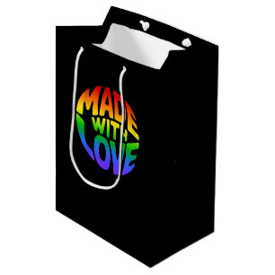 Sticker Kreisform - MIT LIEBE GEMACHT 3 Mittlere Geschenktüte