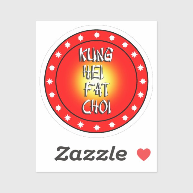 Sticker Kung Hei Fat Choi (Feuille)