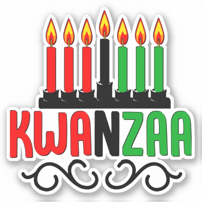 Sticker Kwanzaa 7Bougies, Kiss Cut (Devant)