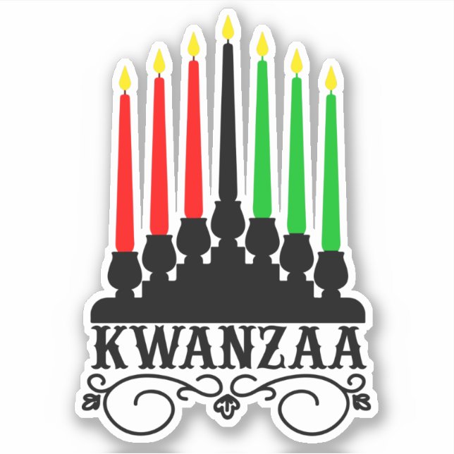 Sticker Kwanzaa Sept bougies Kiss Cut (Devant)