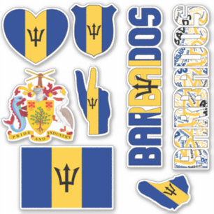 Sticker La Barbade Extraordinaire forme les symboles natio