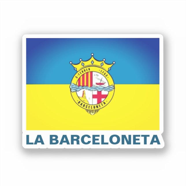 Sticker La Barceloneta (drapeau, quartier de Barcelone) (Recto)