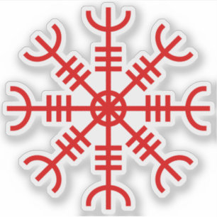 Sticker La barre d'Awe - Aegishjalmur (rouge)
