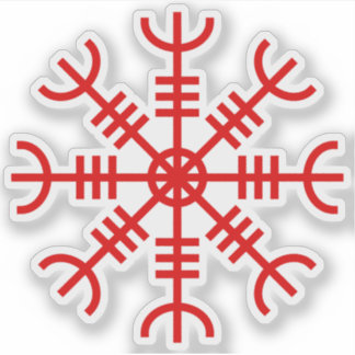 Sticker La barre d'Awe - Aegishjalmur (rouge)