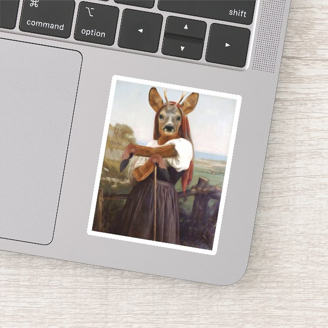 Sticker La bergère des cerfs les plus sèches de Bouguereau (Détail)