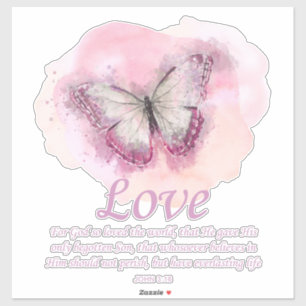 Sticker La Bible chrétienne des femmes Verse Papillon :Am