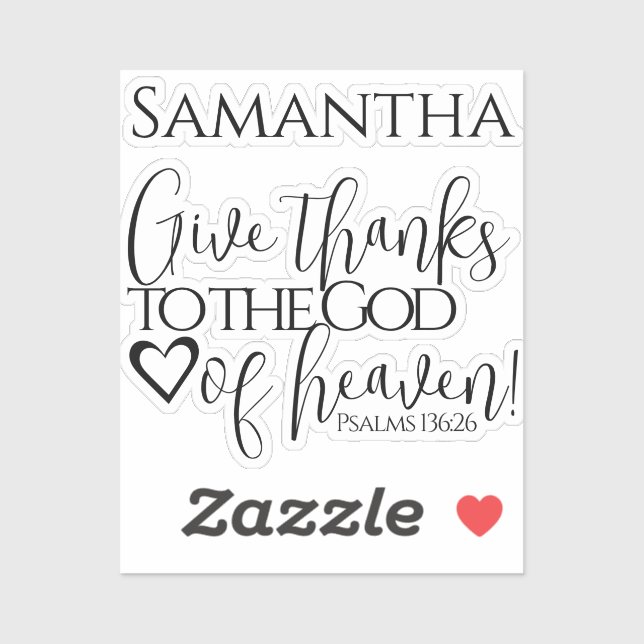Sticker La Bible Remet Merci Christian Modern Script (Feuille)