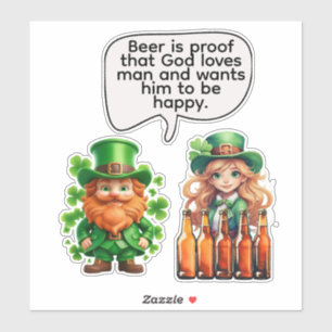 Sticker La bière est la preuve que Dieu aime l'homme