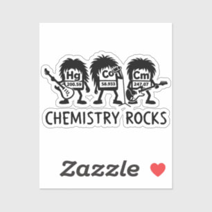 Sticker La chimie déchire le groupe de rock scientifique