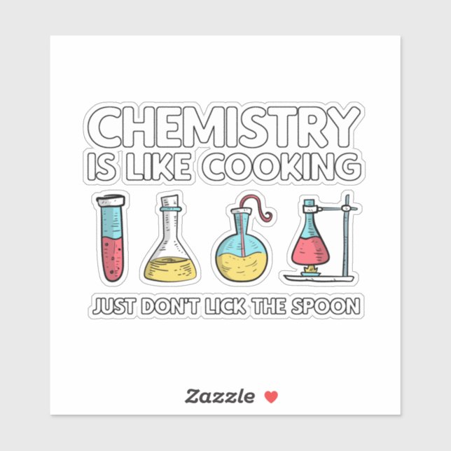 Sticker La chimie est comme la Cuisine (Feuille)