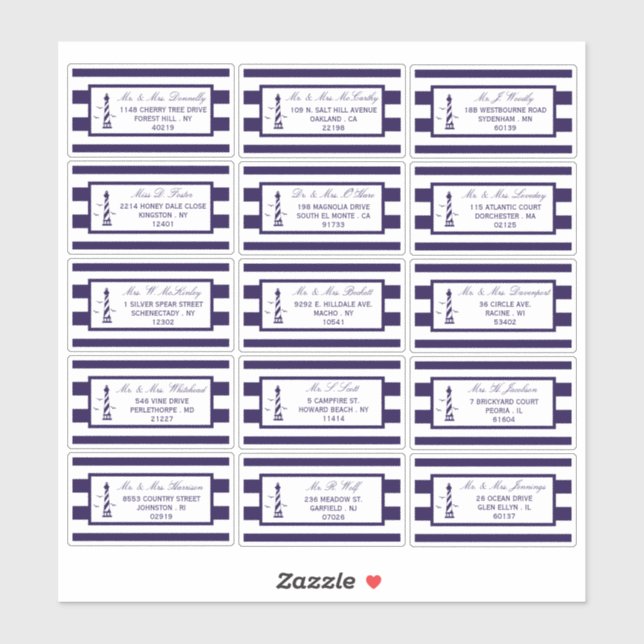 Sticker La collection de Mariages du phare nautique (Feuille)