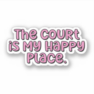 Sticker La Cour est mon heureux endroit Pickleball rose