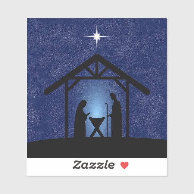 Sticker La crèche de Noël Scène religieuse (Feuille)
