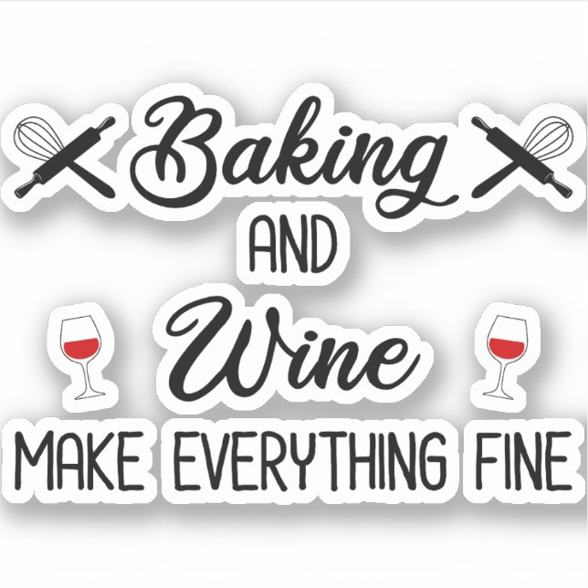 Sticker La Cuisine Et Le Vin Font Tout Bien (Devant)