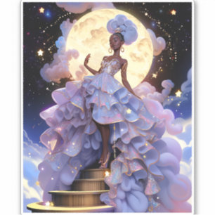 Sticker La Dame Cosmique Art Imaginaire Africain Américain