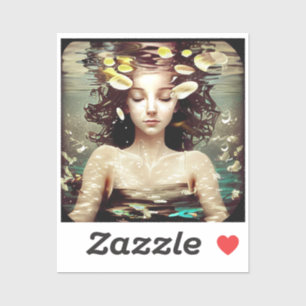 Sticker La Dame Sous L'Eau,   Oeuvre artistique générée pa