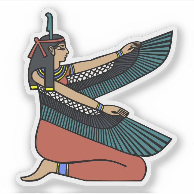 Sticker La déesse égyptienne Maat aux ailes (Devant)