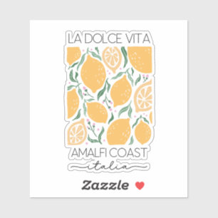 Sticker La Dolce Vita Amalfi Coast Italie Lemons Travel