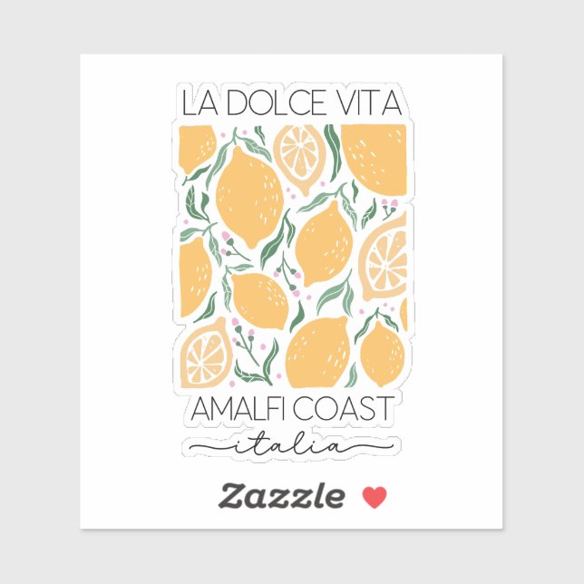 Sticker La Dolce Vita Amalfi Coast Italie Lemons Travel (Feuille)