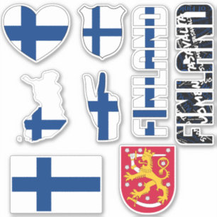 Sticker La Finlande Extraordinaire forme les symboles nati