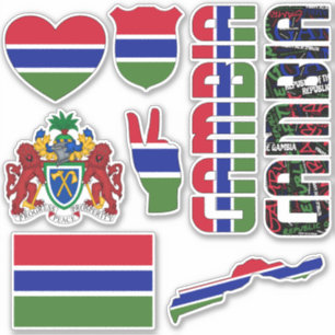 Sticker La Gambie Extraordinaire forme des symboles nation