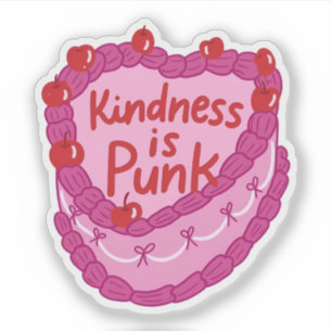 Sticker La gentillesse est un gâteau au cœur punk Altern