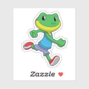 Sticker La grenouille comme coureur à la course
