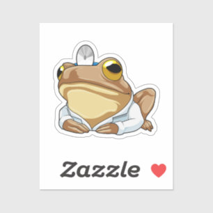 Sticker La grenouille comme docteur avec le manteau du doc